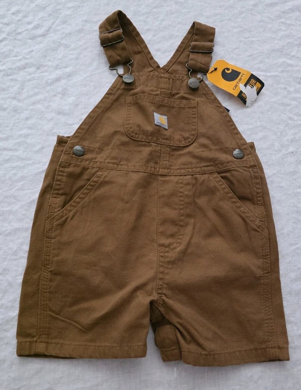 Carhartt Toddler Shortall Overalls NEW Size 18M Brown